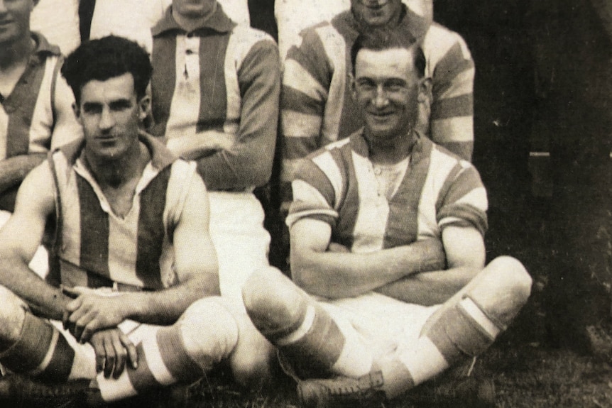Jean Berthe as a young man in his football uniform.