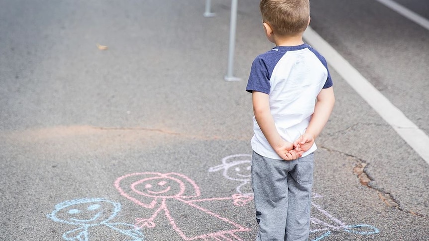 An opportunity to draw on the road at Vic Park Car Free Day