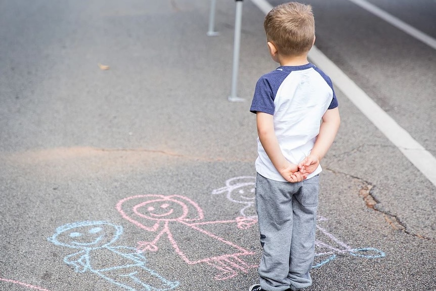 An opportunity to draw on the road at Vic Park Car Free Day