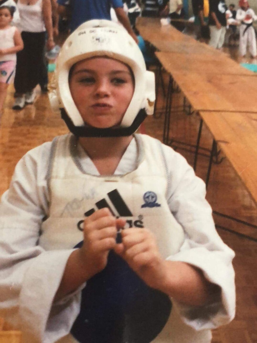 Young Caitlin Parker taekwondo
