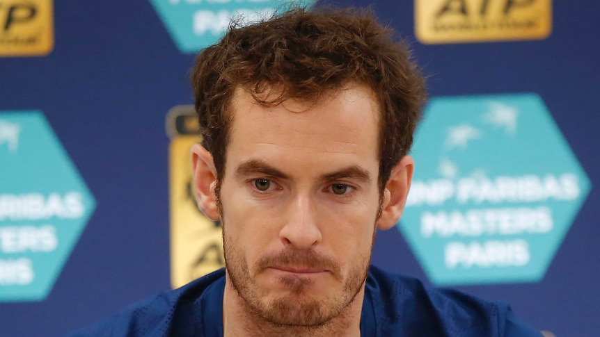 Britain's Andy Murray speaks to the media at the Paris Masters tennis tournament on November 5, 2016.