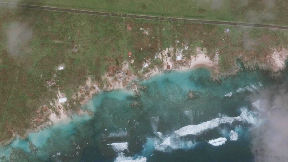 The town of Enam in Vanuatu after the arrival of destructive Cyclone Pam