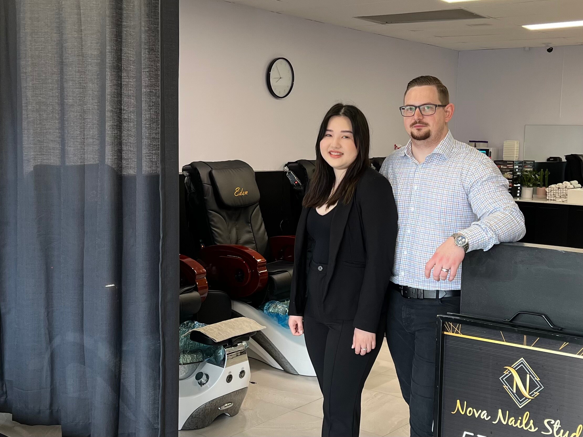 Nail salon owners Caroline and Tyler Richards