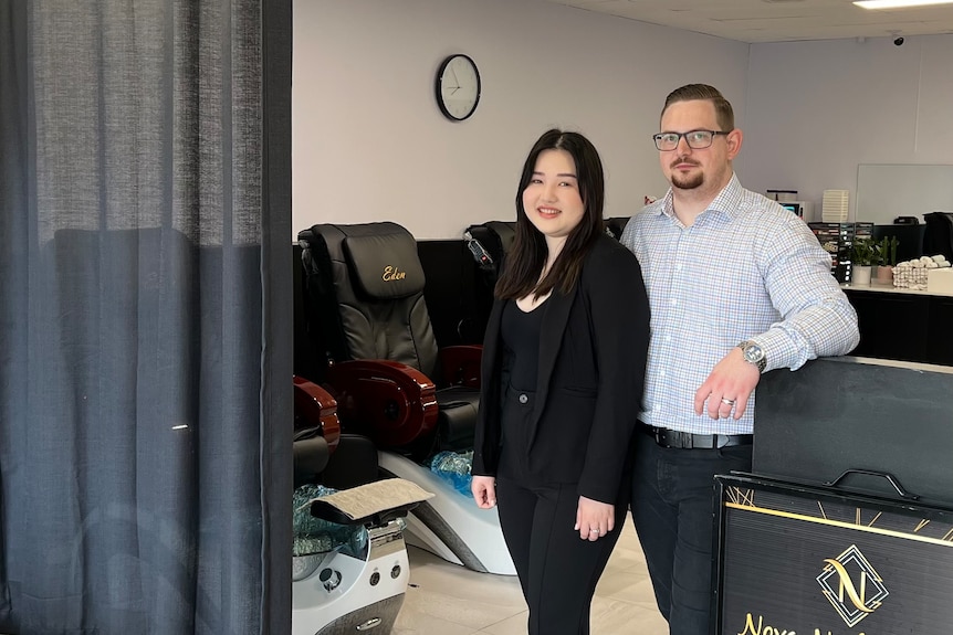 Nail salon owners Caroline and Tyler Richards