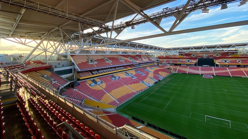 A football stadium empty