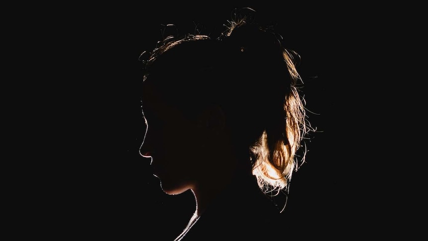 A woman's silhouette.