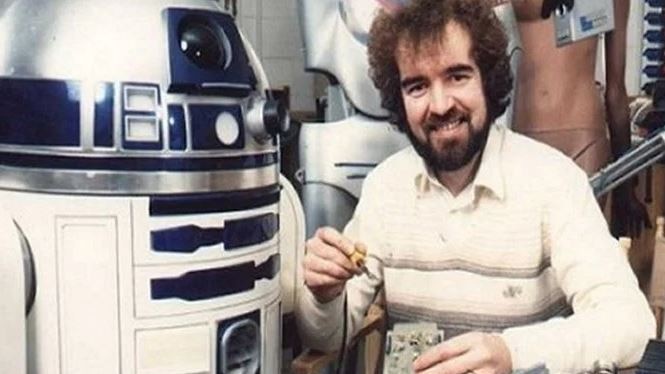 Tony Dyson working on the original Star Wars R2D2