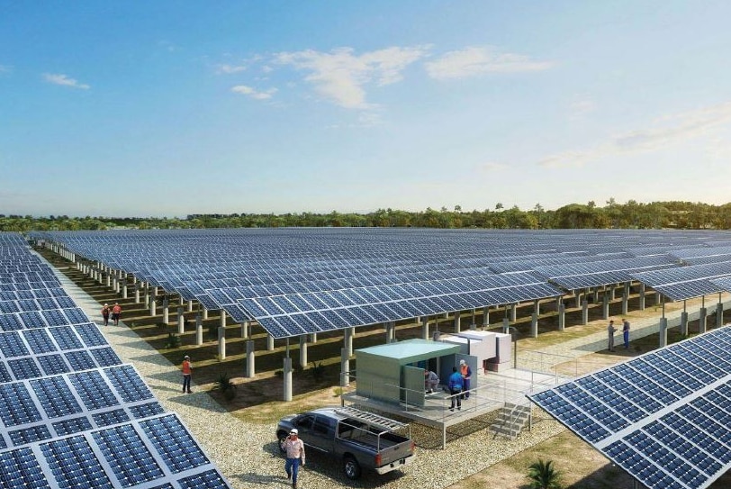 Artist impression of a solar farm