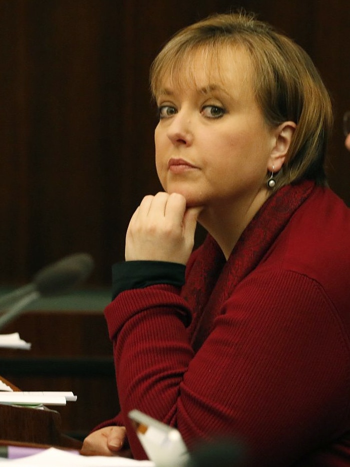 Lara Giddings sitting in Tasmanian Parliament.