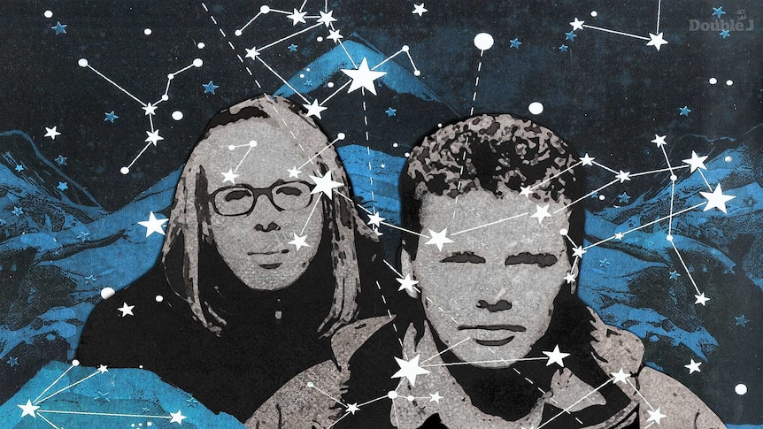 An illustration of Tom Rowlands and Ed Simons from The Chemical Brothers