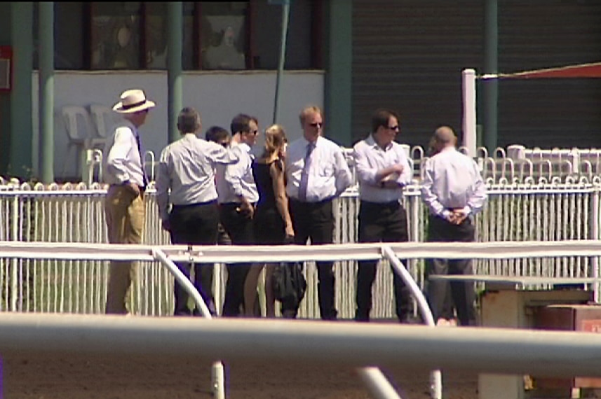 Coroner Greg Cavanagh visits Darwin's Fannie Bay Racetrack during the inquest into jockey Simone Montgomerie's death.