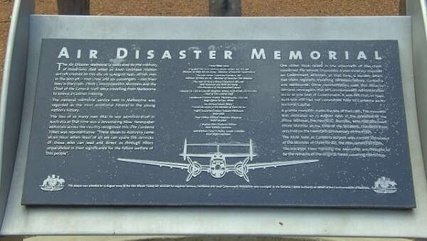 The Canberra Air Disaster memorial.