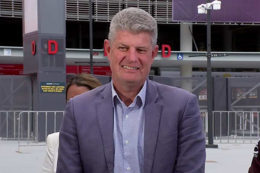 Stirling Hinchliffe stands outside Suncorp Stadium