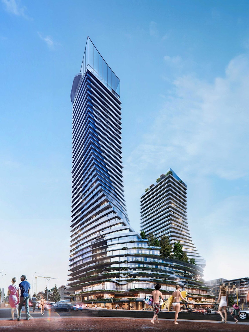 An artist's impression of the two-tower development.