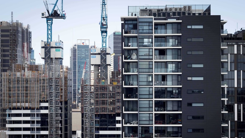 Apartments under construction in South Brisbane