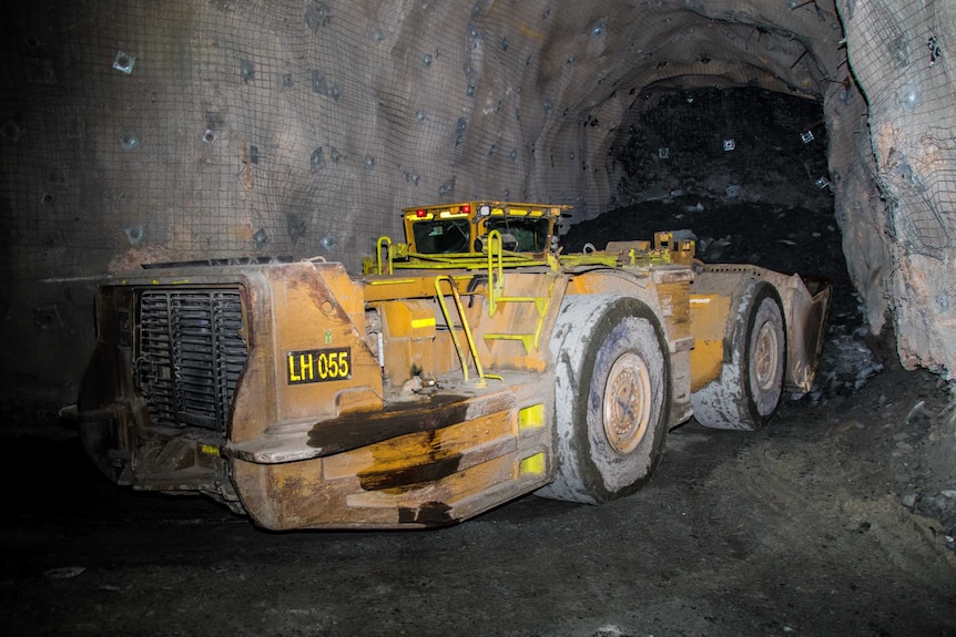 A loader in an underground mine
