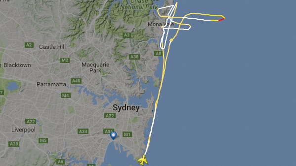 Map showing the flightpath of the Westpac rescue helicopter.