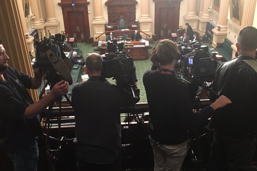 TV cameras at SA Parliament