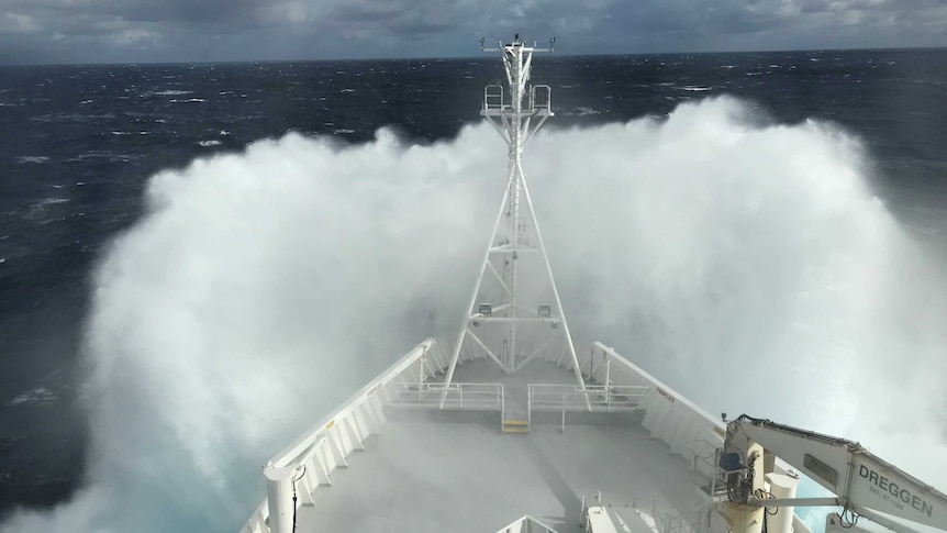 Rough seas experienced on board RV Investigator in May 2018