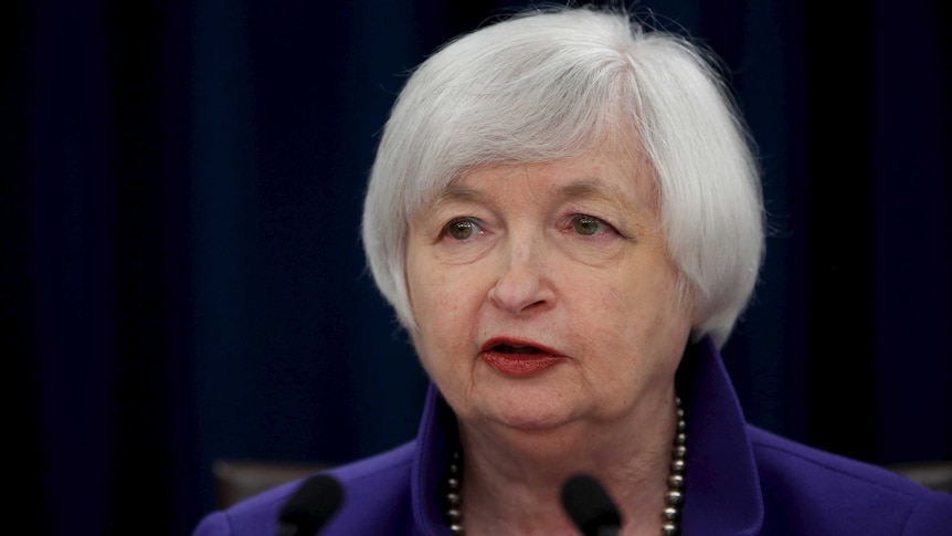 US Federal Reserve Chairman Janet Yellen, December 16, 2015