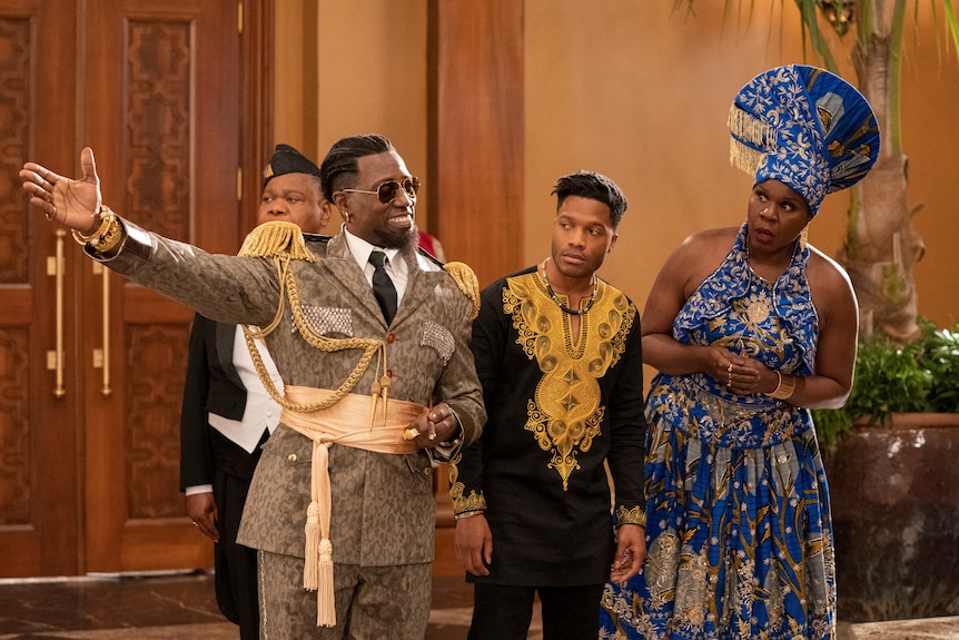 Wesley Snipes, Jermaine Fowler and Leslie Jonesi in Coming 2 America