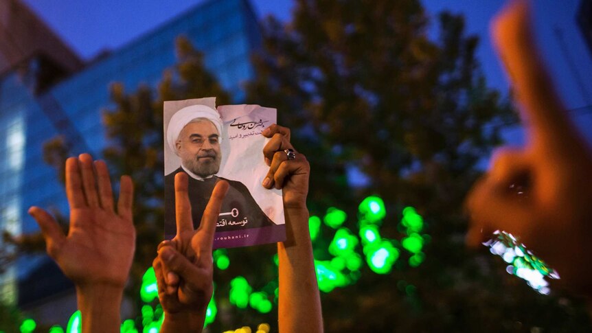 Iranians celebrate Rowhani's election victoru