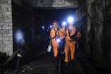 Rescuers work at Jinshangou Coal Mine in Chongqing after a gas explosion, southwest China, October 31, 2016.