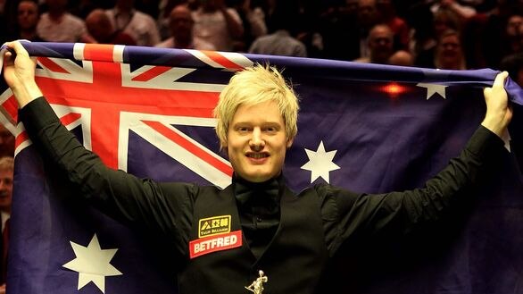 Proud Aussie: Neil Robertson chalks up his first world championship title.