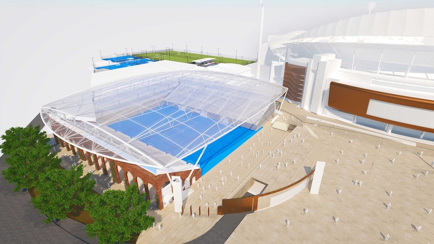Rendering of tennis stadium