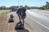 Tony Bader with rubbish