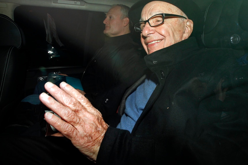Rupert Murdoch arrives in London.