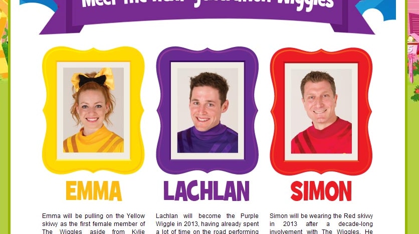 The new Wiggles are announced to fans on Wiggles website.