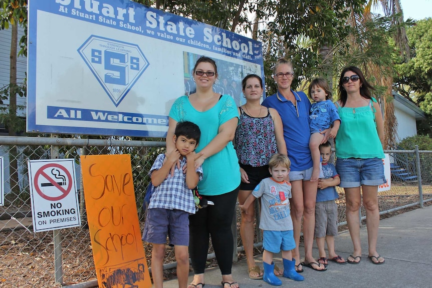 Karen Mortimer and parents of students at Stuart State School near Townsville