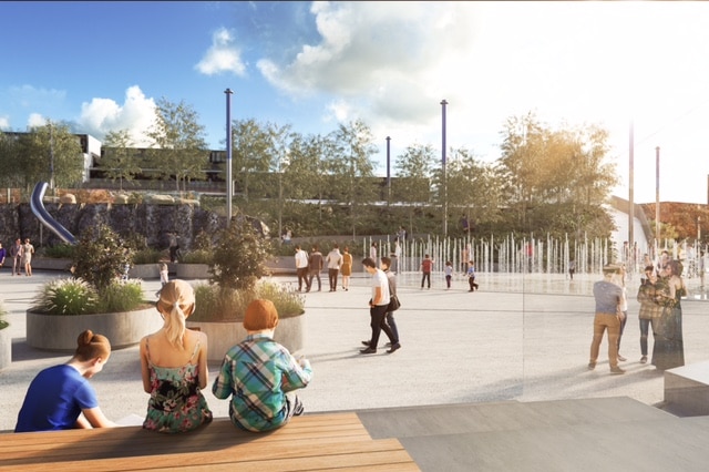 An artist's impression of a planned park for Melbourne's Chapel Street precinct.