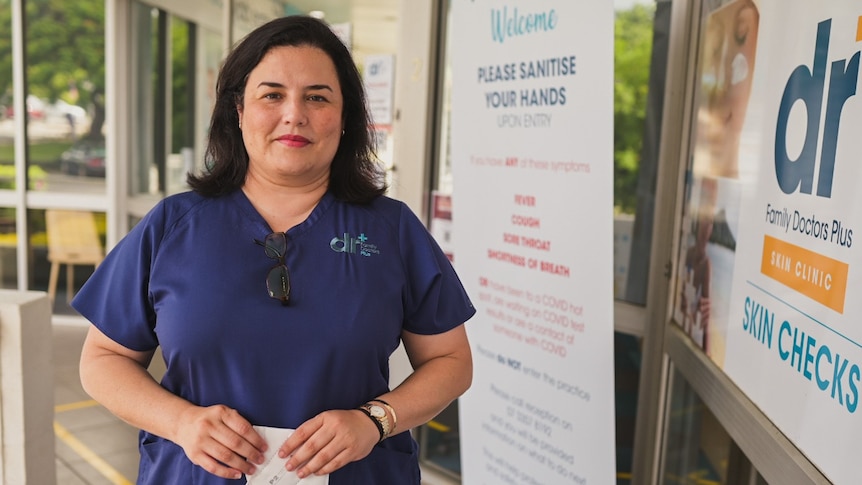 GP Dr Maria Boulton stands outside her practice at Windsor in Brisbane.