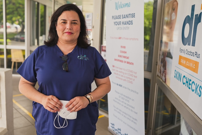 GP Dr Maria Boulton stands outside her practice at Windsor in Brisbane.