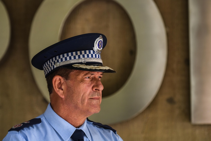 NSW Police Deputy Commissioner Dave Hudson looks on at a press conference.