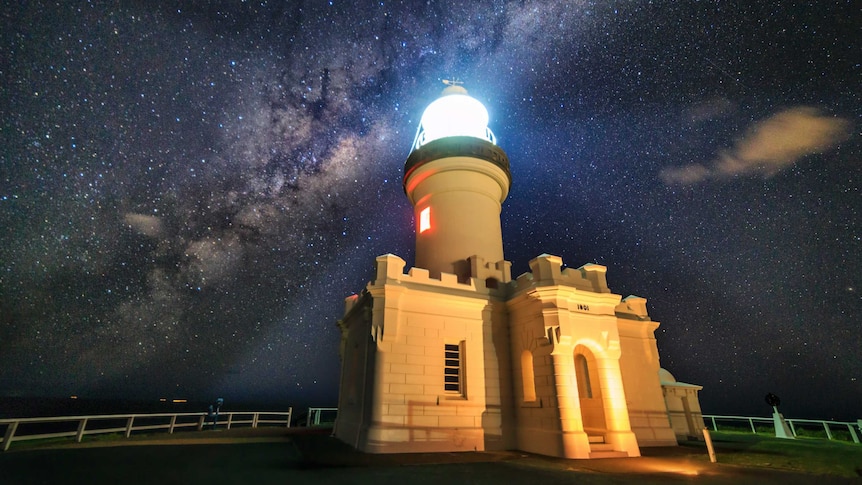 Lighthouse and starry, starry night