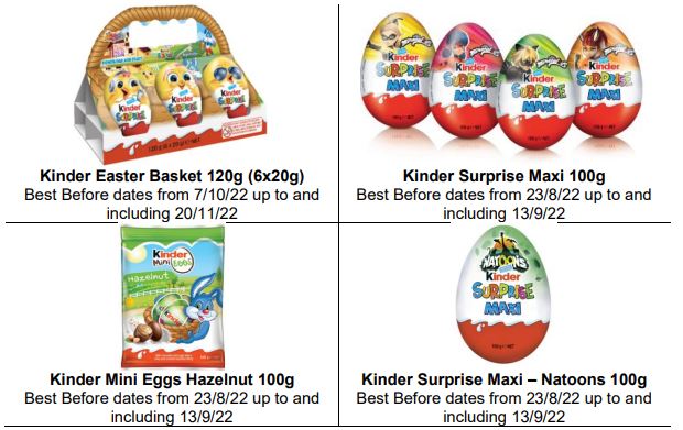 Kinder Easter Basket 120g (6x20g)​, Kinder Mini Eggs Hazelnut 100g, Kinder Surprise Maxi 100g and Kinder Surprise Maxi - Natoons