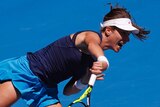 Johanna Konta serves at Australian Open