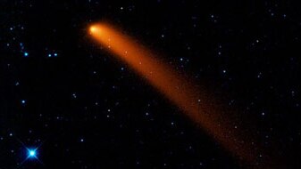 A comet's 'tail' formed from dust illuminated by the sun. (Supplied. : NASA image )