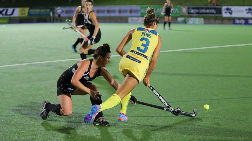 Brooke Peris during the Hockeyroos match against New Zealand in Darwin.