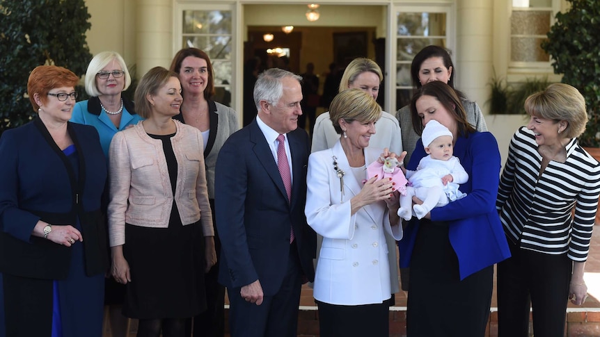 Cabinet members and baby Olivia