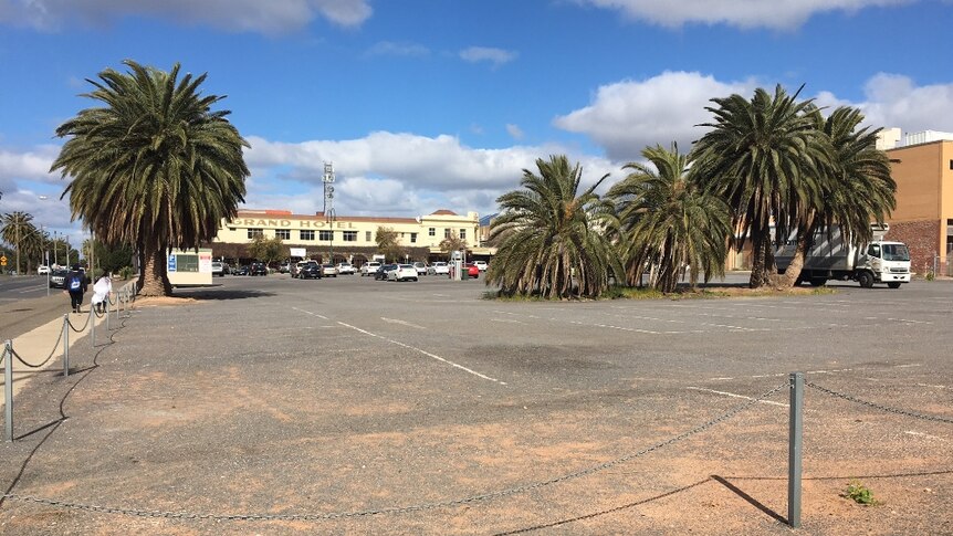 A carpark in central Mildura, opposite The Grand Hotel, where the proposed casino and convention centre will be built.