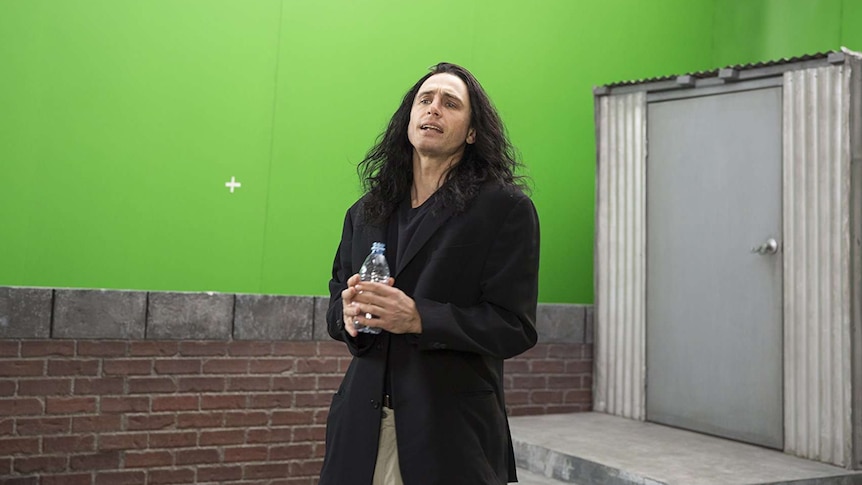 James Franco in front of green screen
