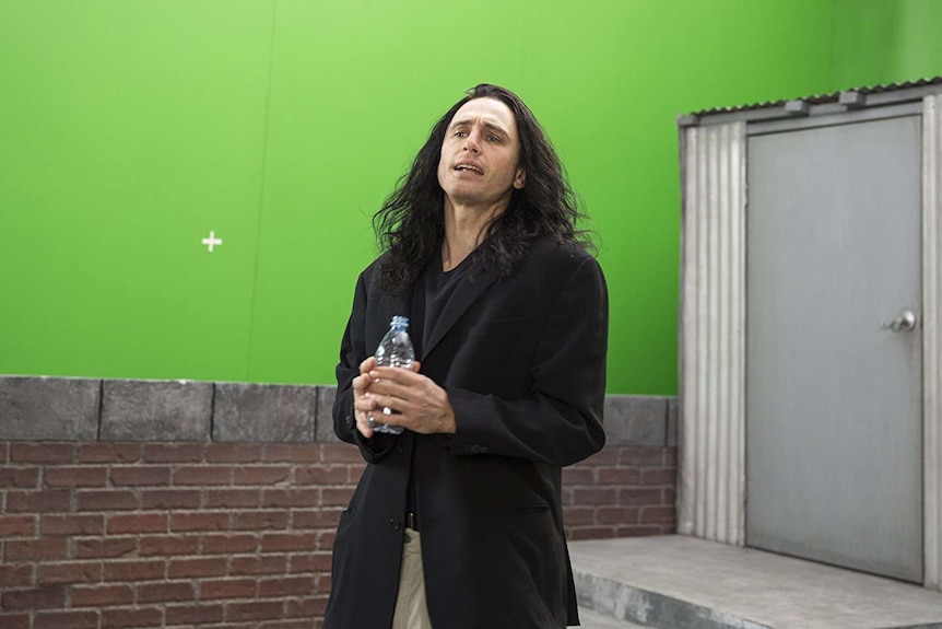 James Franco in front of green screen