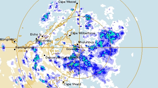 There has been heavy rain over parts of the Top End.