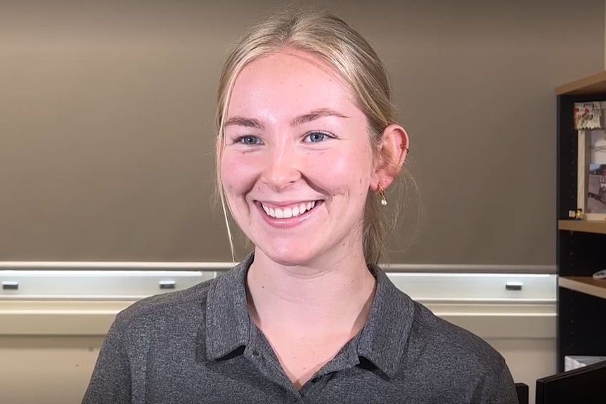 A picture of a young woman smiling 