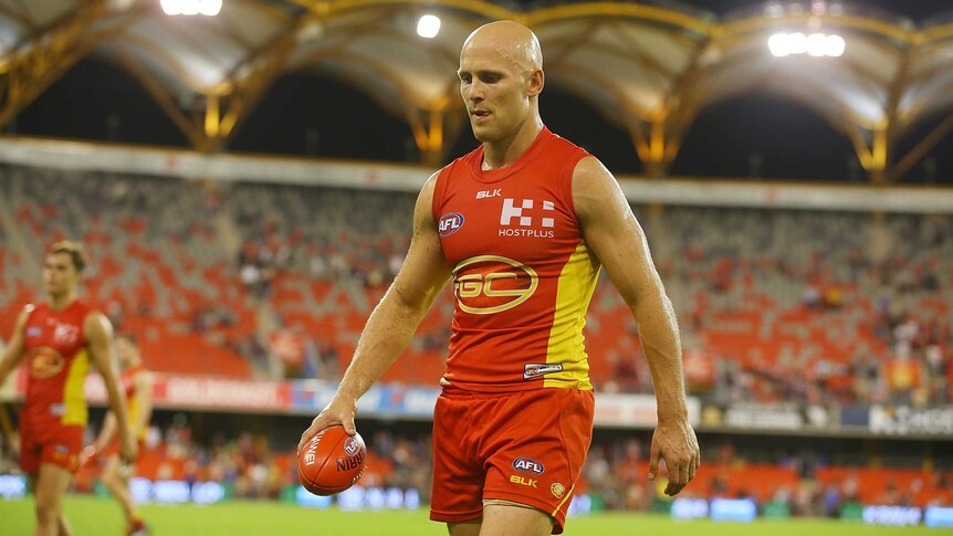 Gold Coast  captain Gary Ablett looks on after his team's loss to Melbourne at Carrara.