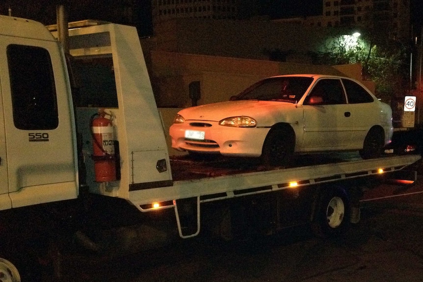 Car involved police shooting on back of tow truck